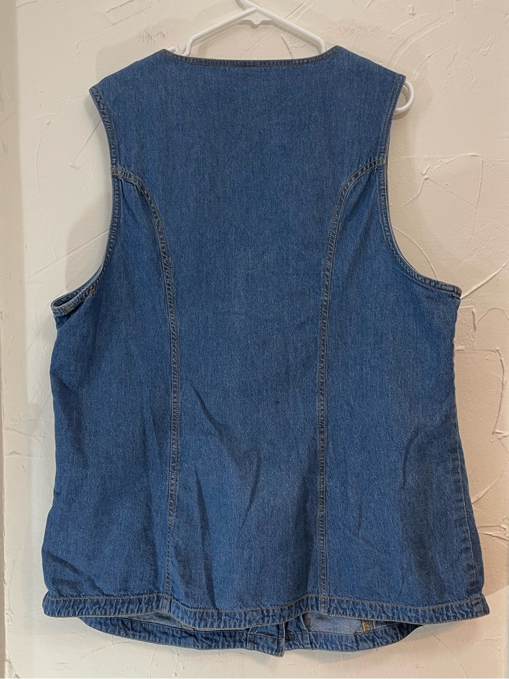 Vintage Denim Republic Vest - Blue Biker Vest w/ Pockets -Plus Size 24w - Picture 2 of 7